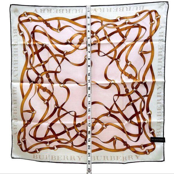 New Tag on Burberry Miniscarf 23" Cotton/Silk ivery Light pink bow (51) - Picture 6 of 13